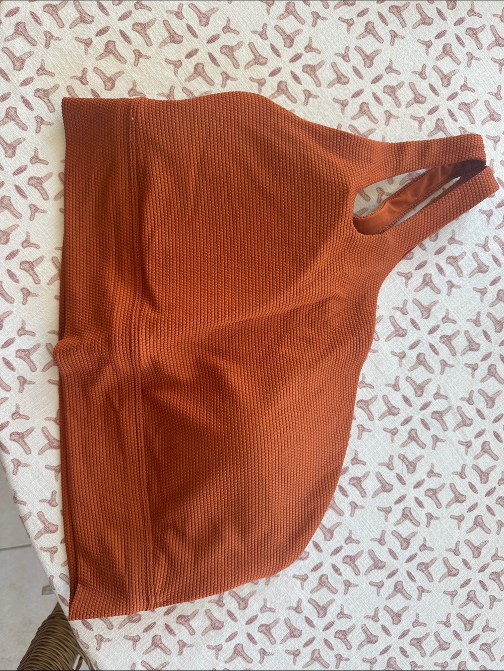CALIA by Carrie Underwood Rust Orange Textured Bikini Top